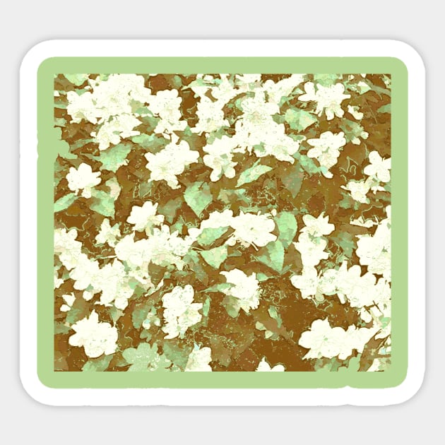 Distressed Wild Jasmine Digital Art Sticker by DonWillisJrArt